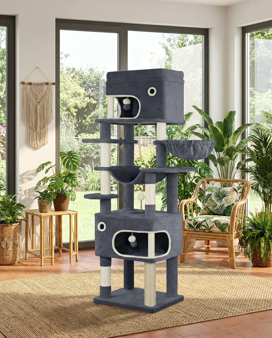 Grand arbre à chat, de profil