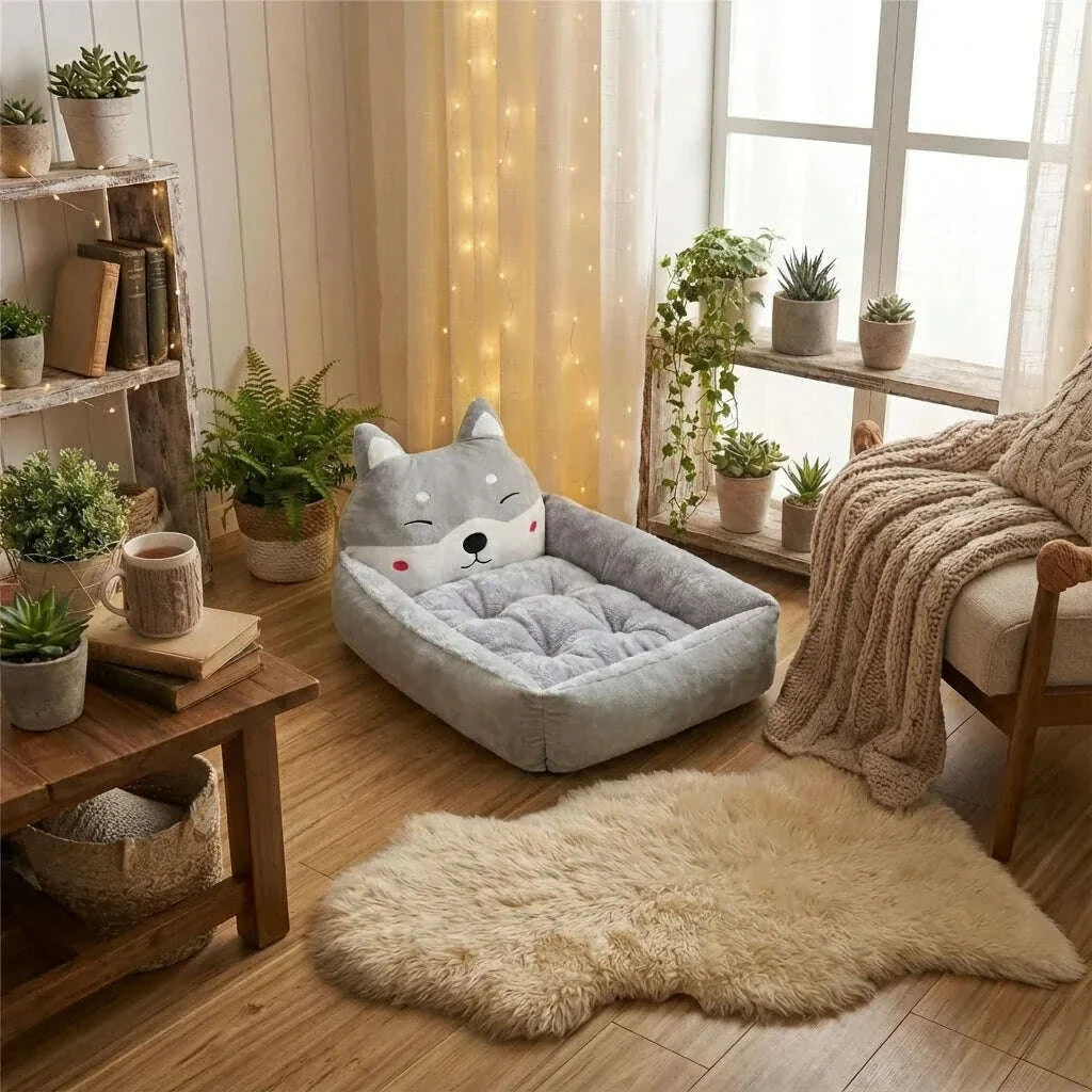 Panier pour grand chat, coloris rose et gris