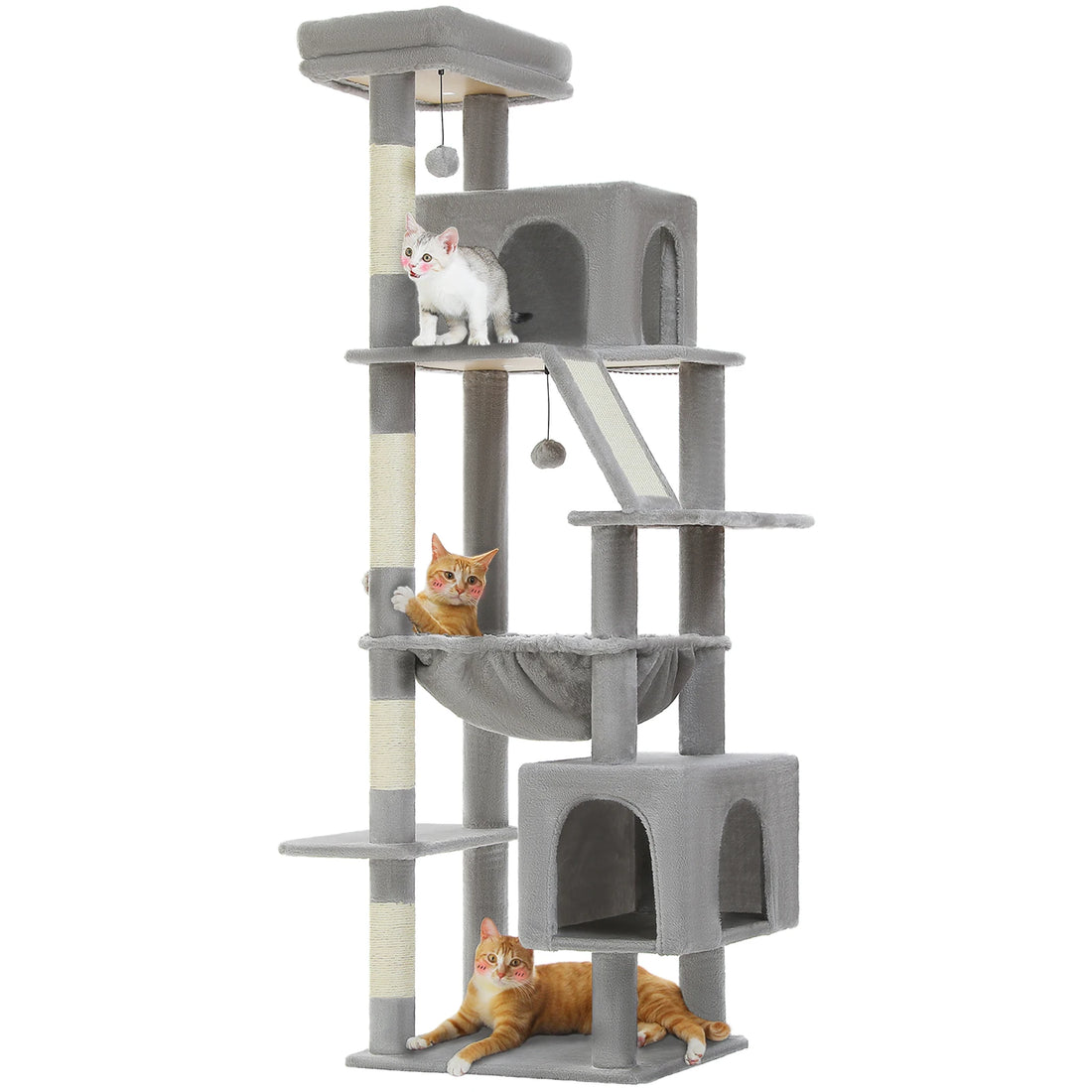 Arbre à chat 180 cm à deux grandes niches