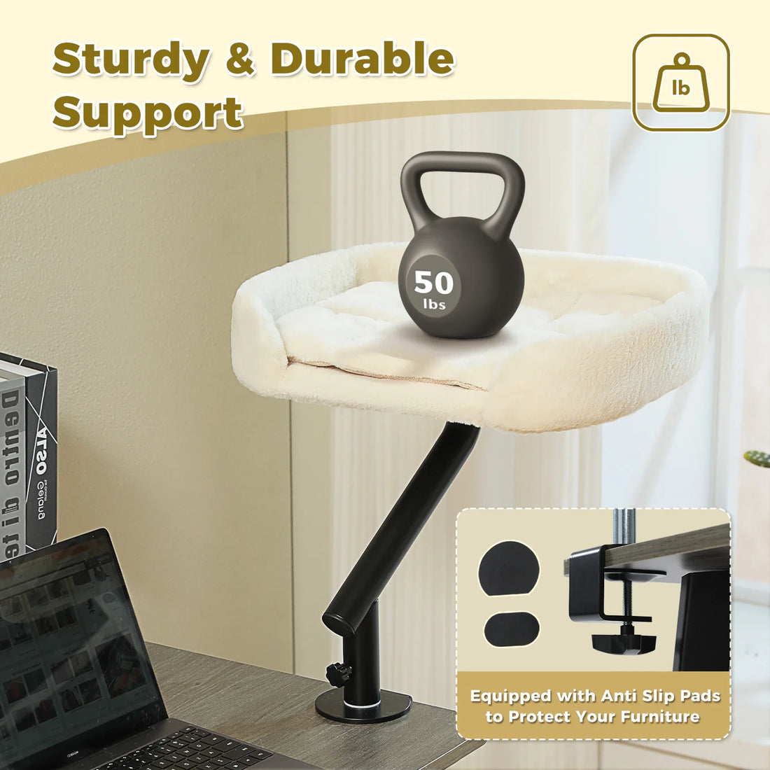 Plateau de bureau pour chat rotatif 360°