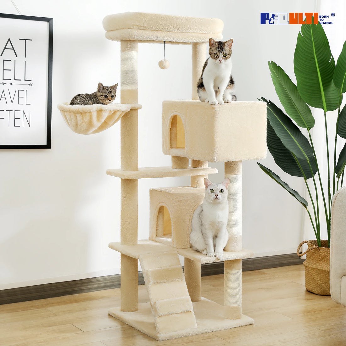 Arbre à chat 106 cm avec échelle et niches