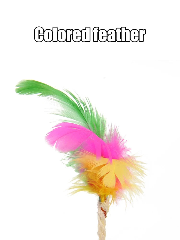 Balle en sisal à plumes pour chat