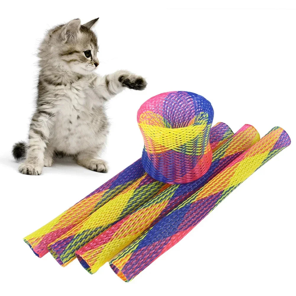 Tubes ressort colorés pour chat, lot de 10