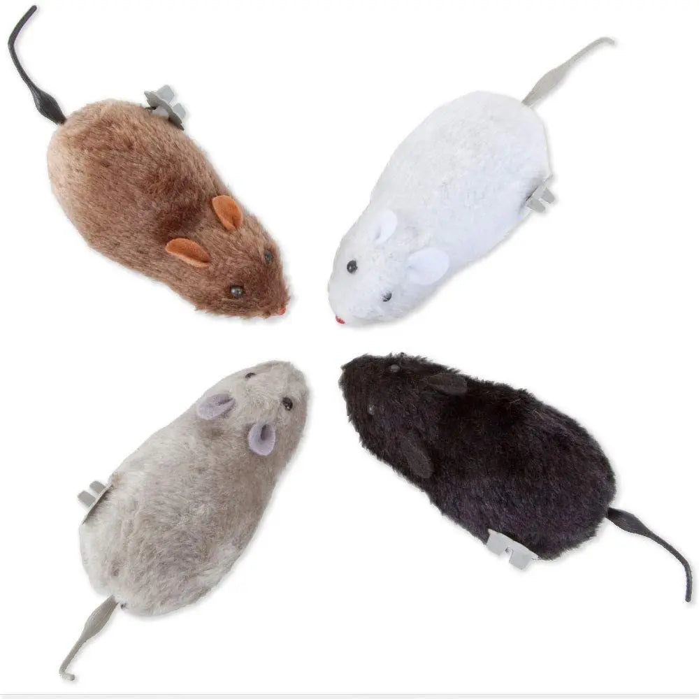 Souris à remonter pour chat en peluche