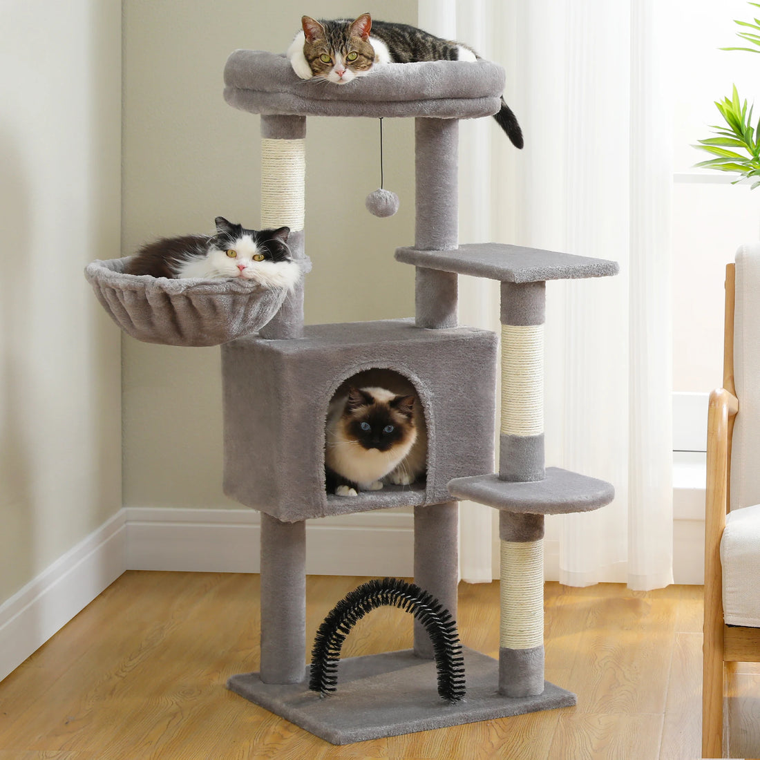 Arbre à chat niche arche avec hamac