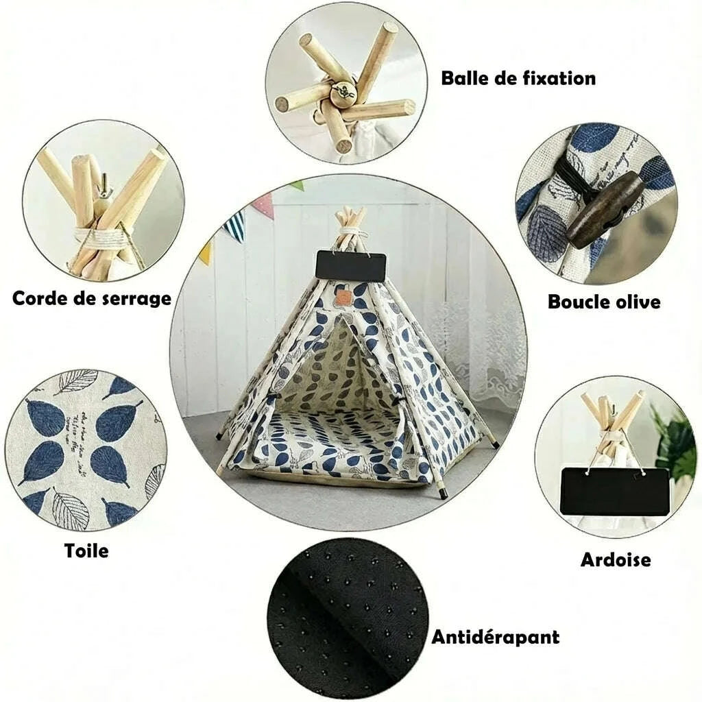 Cabane pour chat intérieur, vue de face
