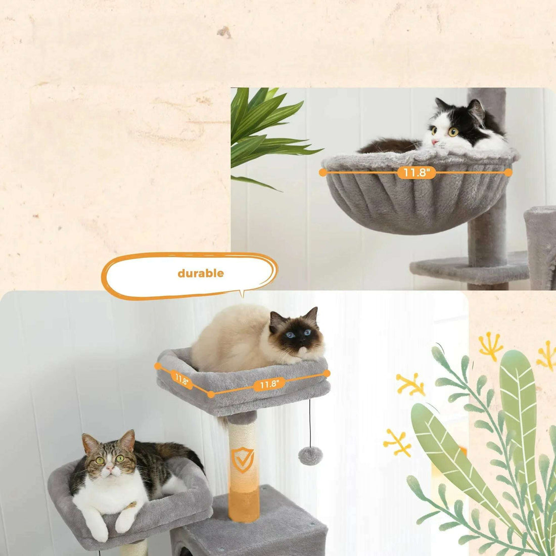 Arbre à chat design luxe aux finitions raffinées