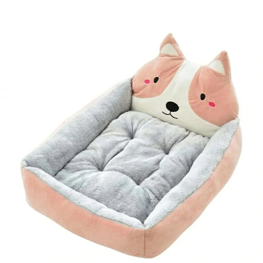 Panier pour grand chat, coloris rose et gris