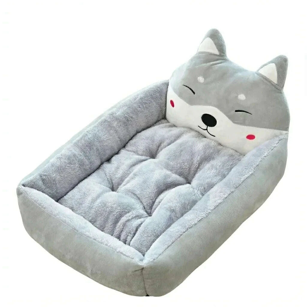 Comfortable gray cat bed