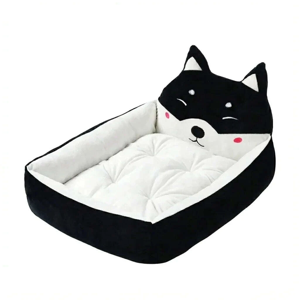 Cozy black cat bed