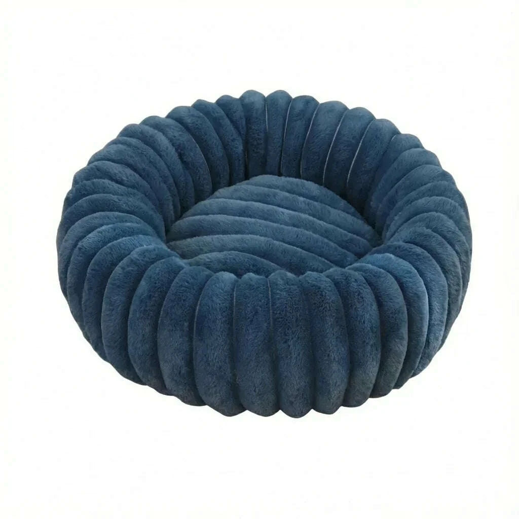 Panier rond pour chat, coloris bleu foncé