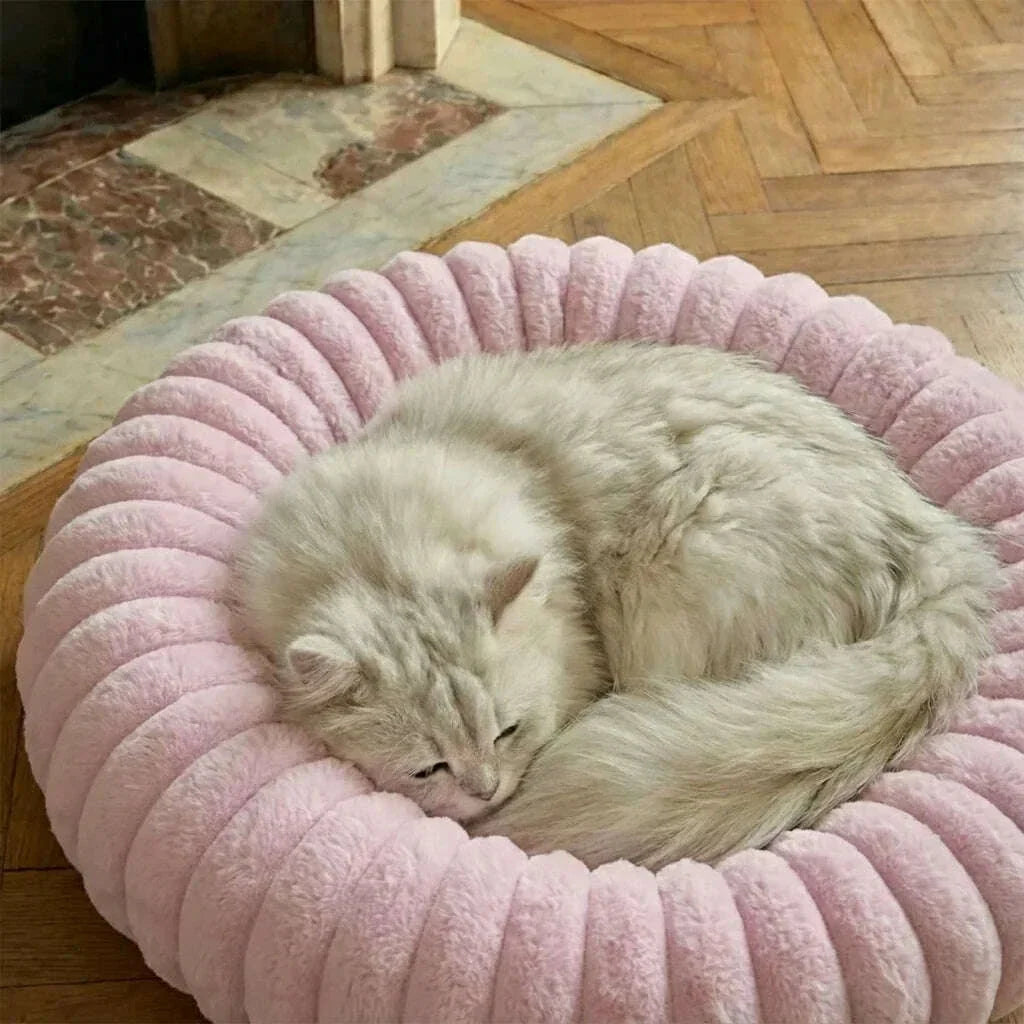 Panier rond pour chat, coloris bleu foncé