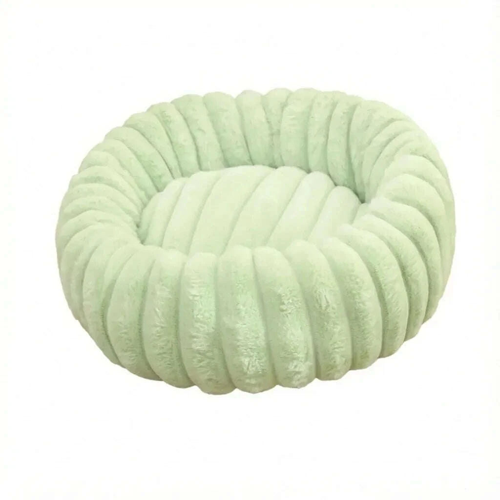 Panier rond pour chat en coussin vert pastel