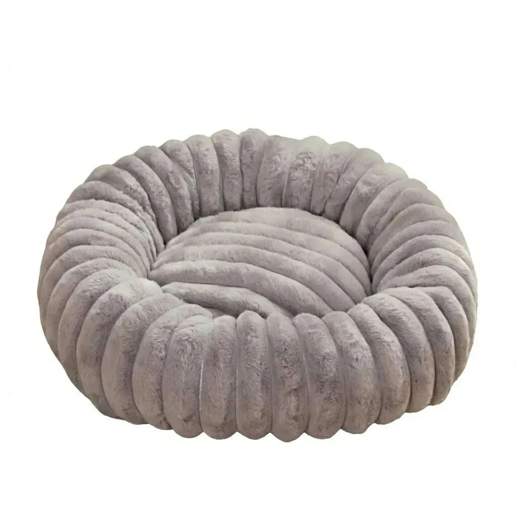 Panier pour chat gris, forme donut
