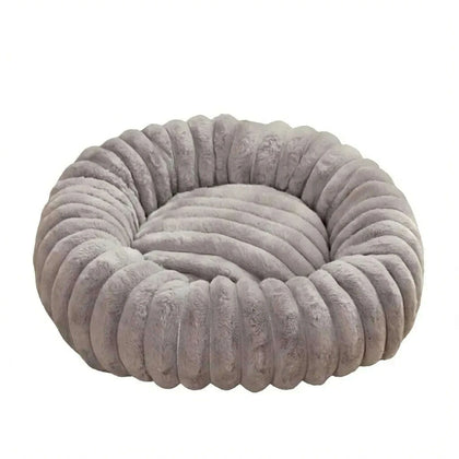 Panier pour chat gris, forme donut