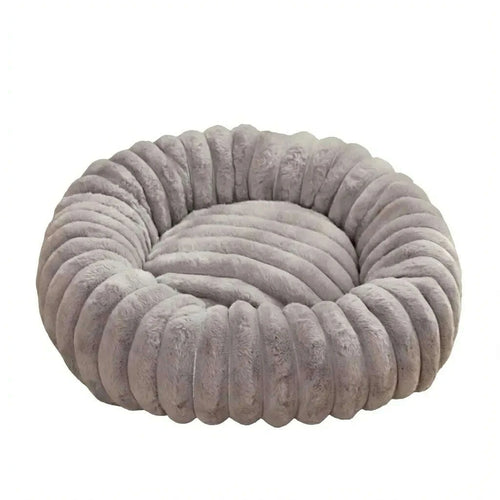 Panier pour chat gris, forme donut