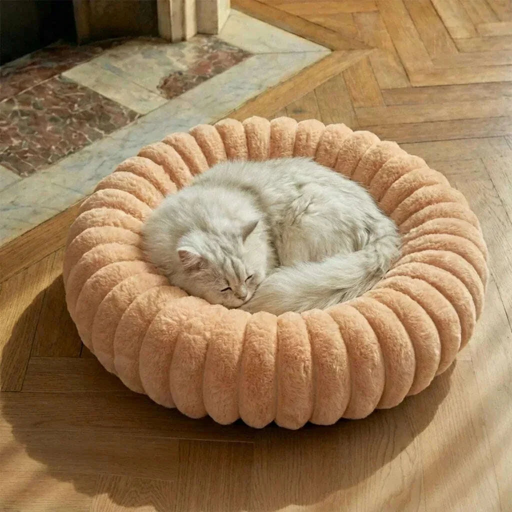 Panier rond pour chat, coloris bleu foncé