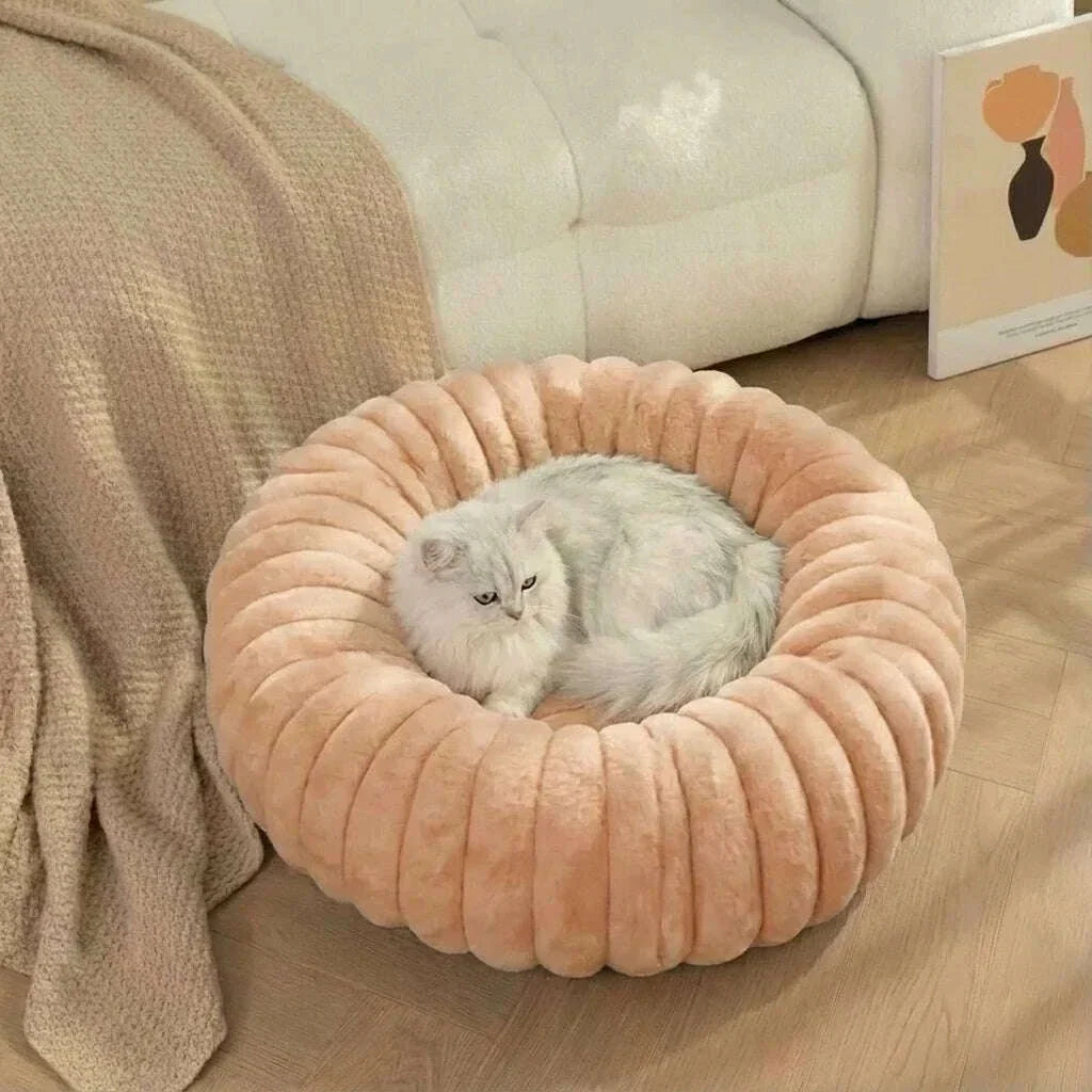 Panier rond pour chat, coloris bleu foncé