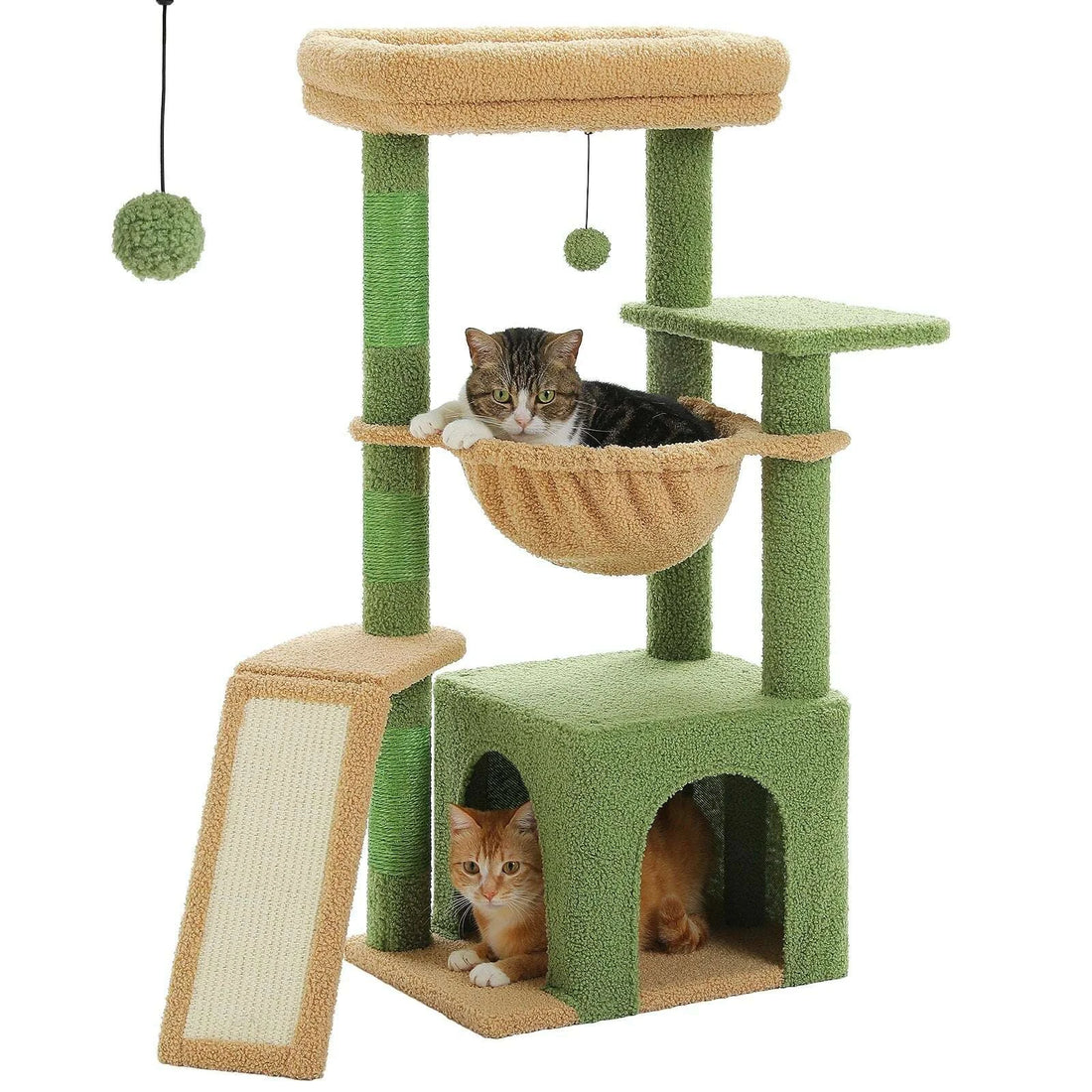 Petit arbre à chat avec hamac, de profil