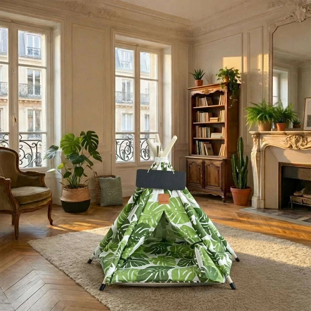 Cabane pour chat, en situation salon