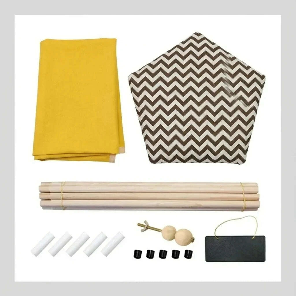 Tipi en bois pour chat, détail du tissu