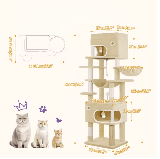 Arbre à chat XXL solide, détail du sisal