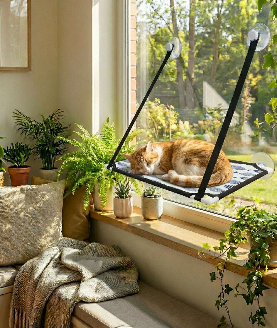 Lit de fenêtre pour chat, vue d'ensemble
