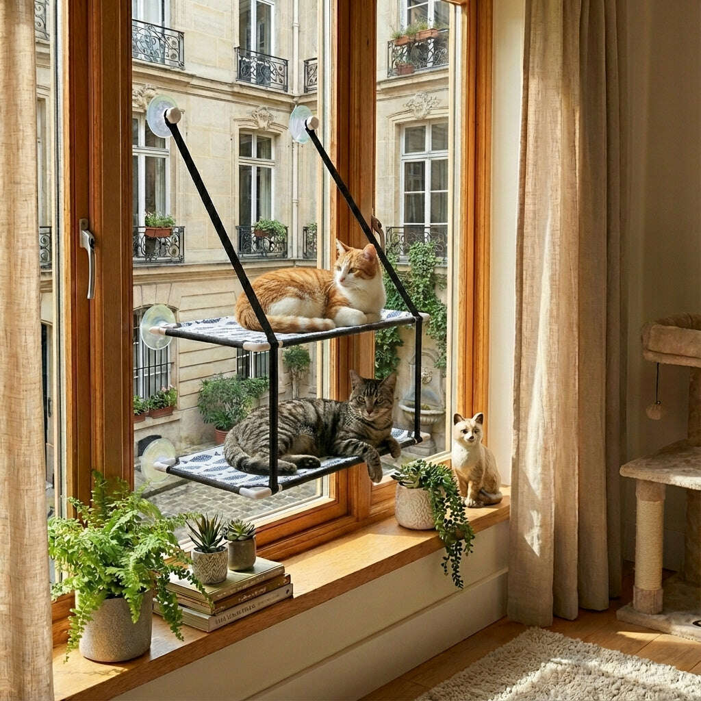 Hamac de fenêtre pour Maine Coon, vue d'ensemble