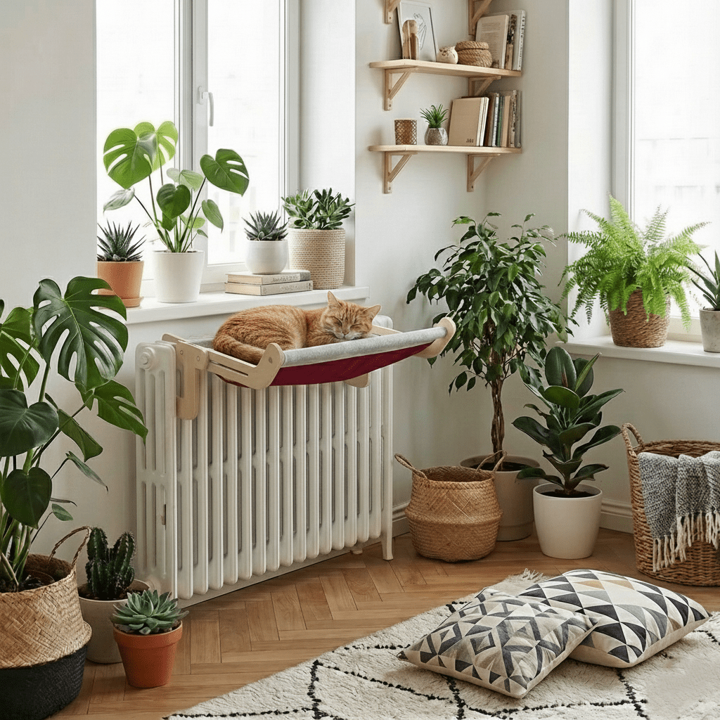Hamac de radiateur pour chat, vue d'ensemble