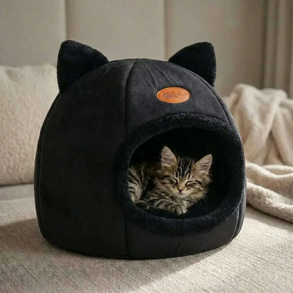 Igloo pour chat, vue de côté