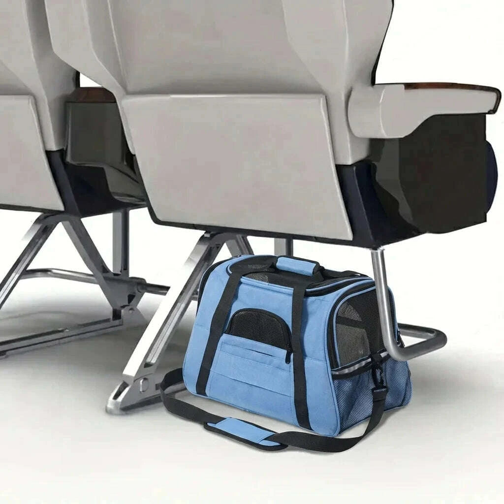 Grand panier de transport pour chat, illustrant sa compatibilité avec les bagages en cabine