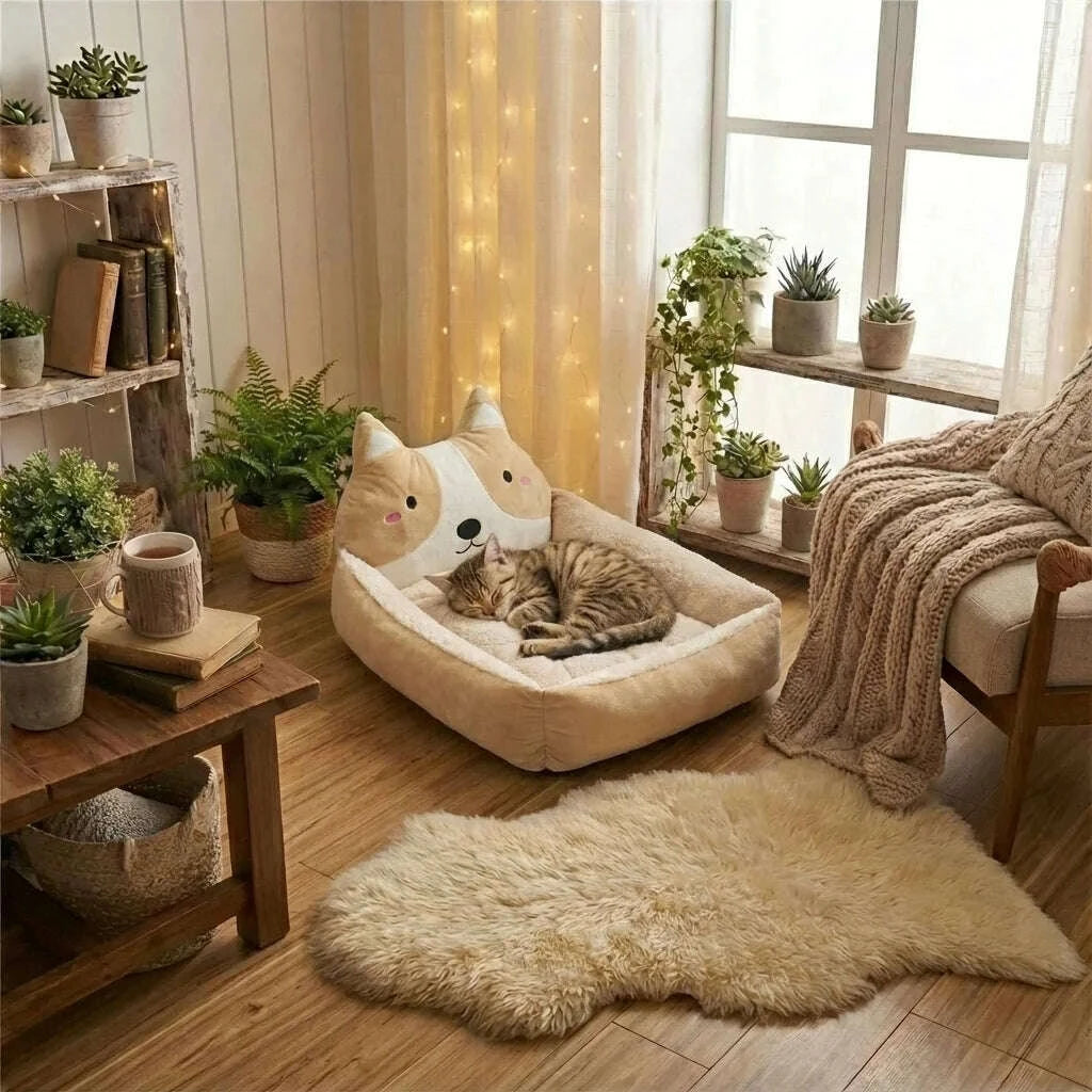 Grand panier pour chat spacieux et douillet