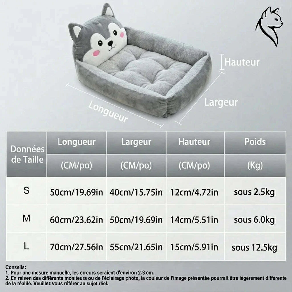 Comfortable gray cat bed, perspective view