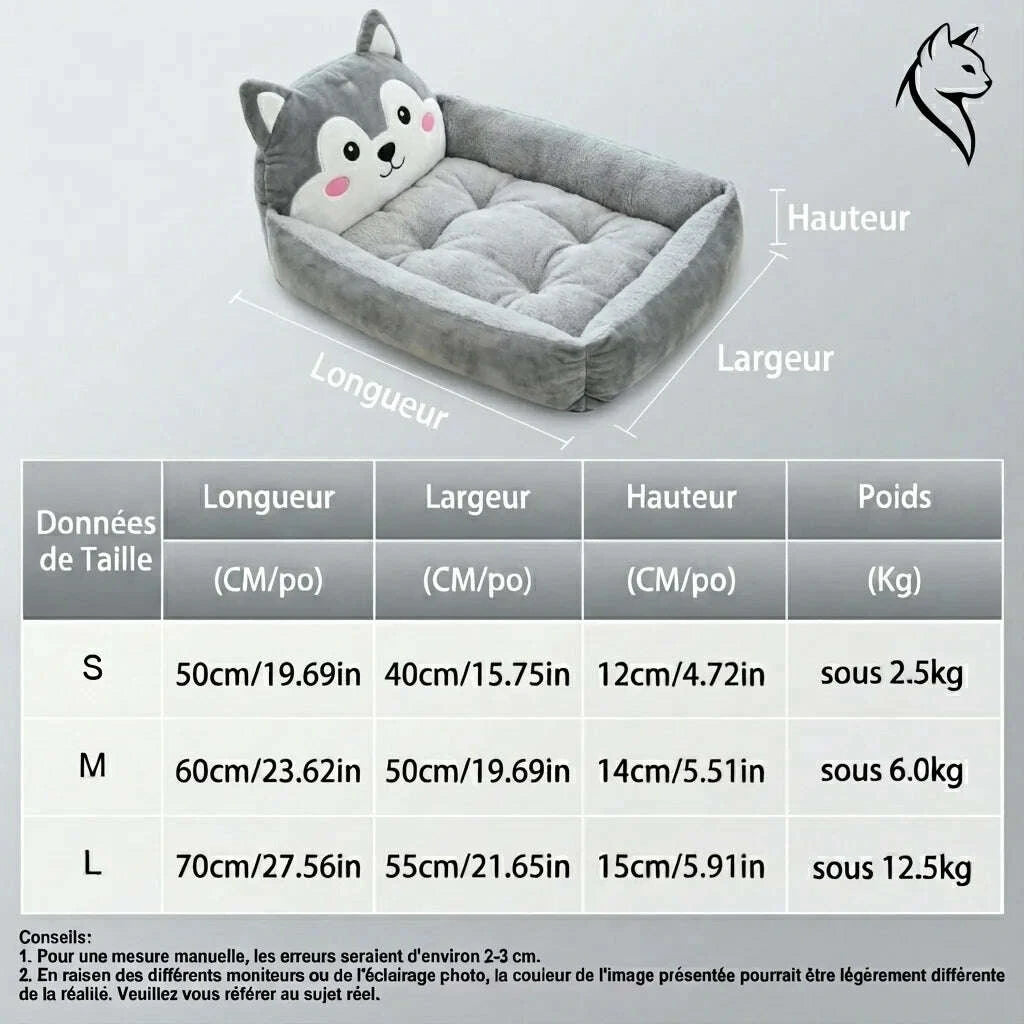 Comfortable gray cat bed, perspective view