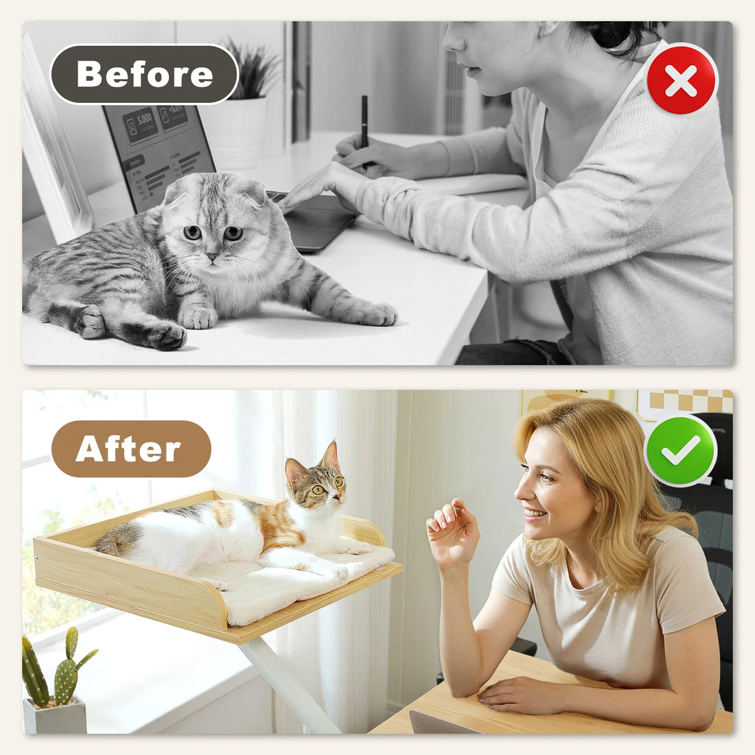 Coussin de bureau pour chat rotatif