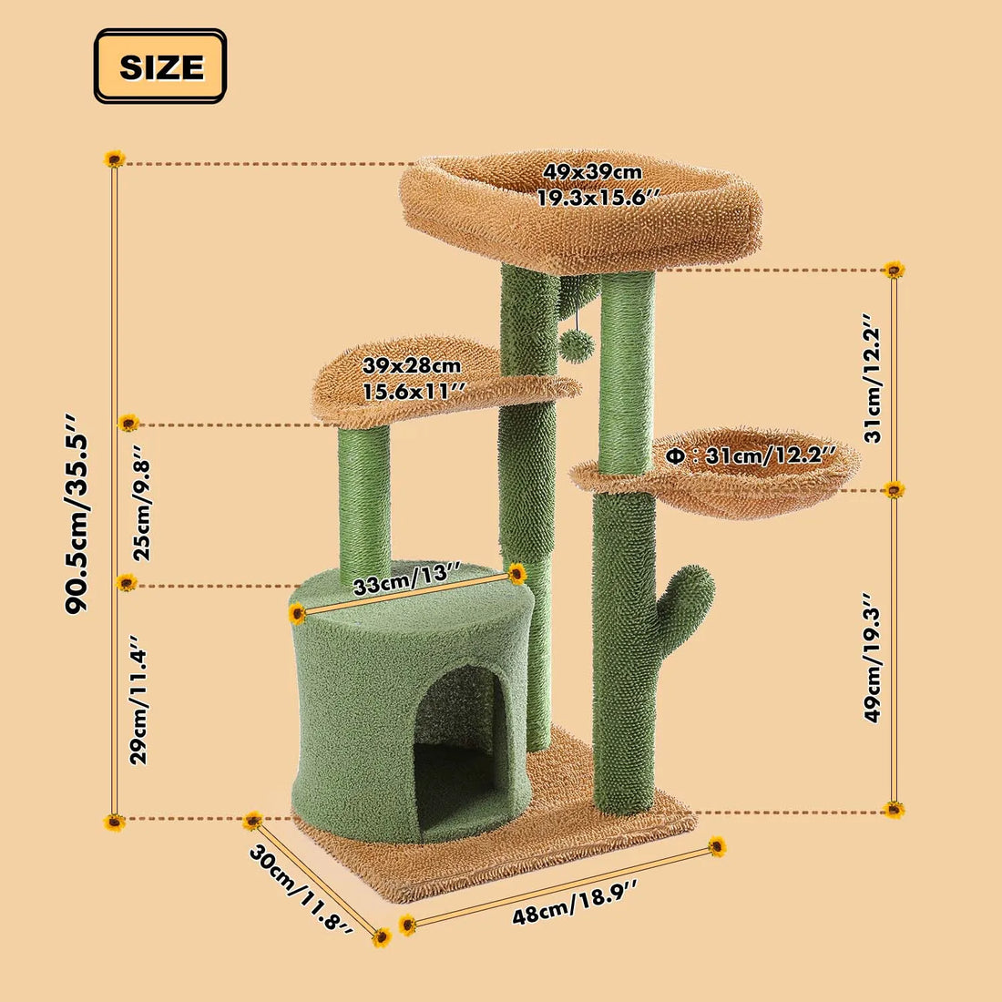 Arbre à chat cactus avec niche cocon
