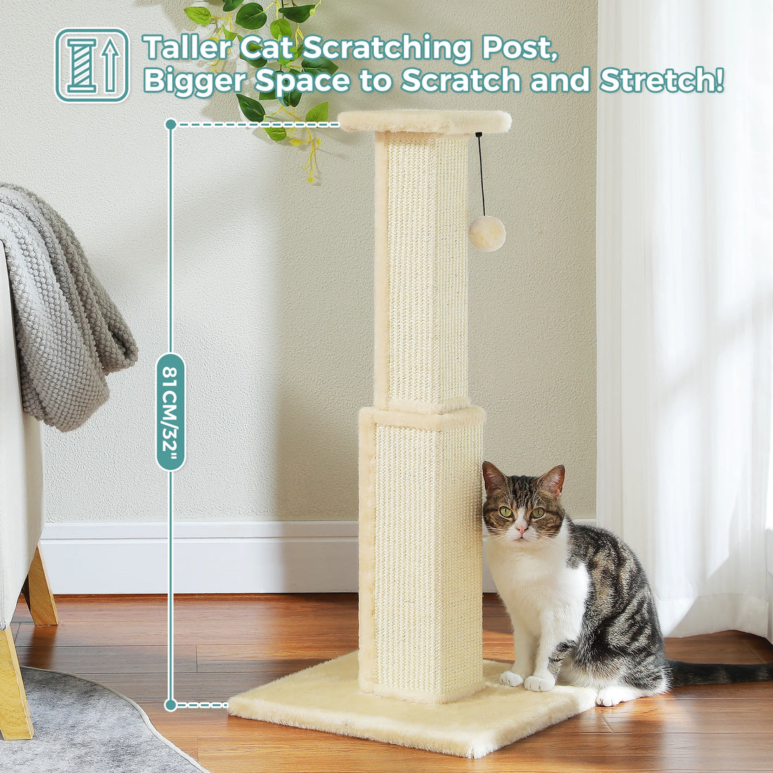 Tall Woven Sisal Cat Scratching Post