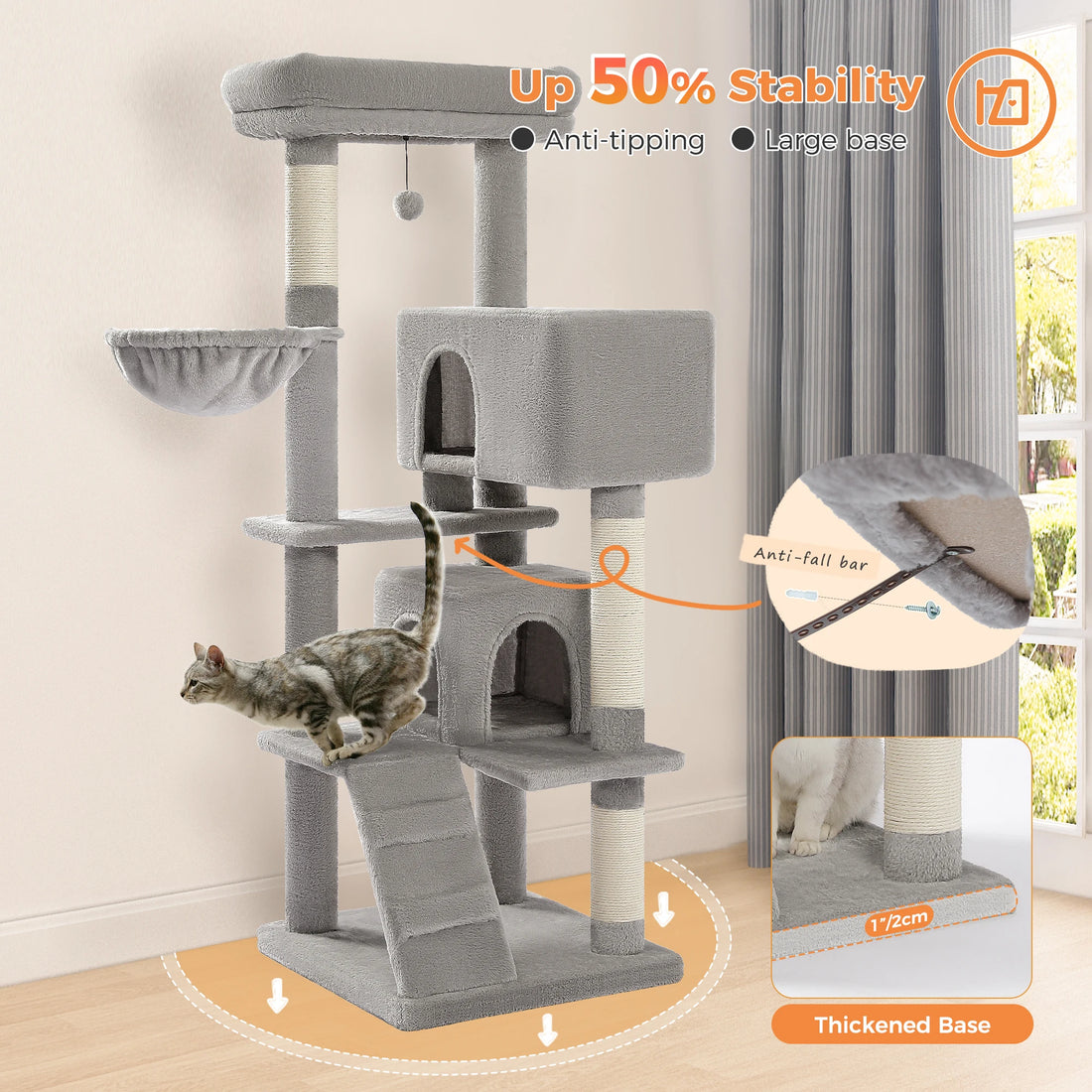 Arbre à chat niche arche avec hamac