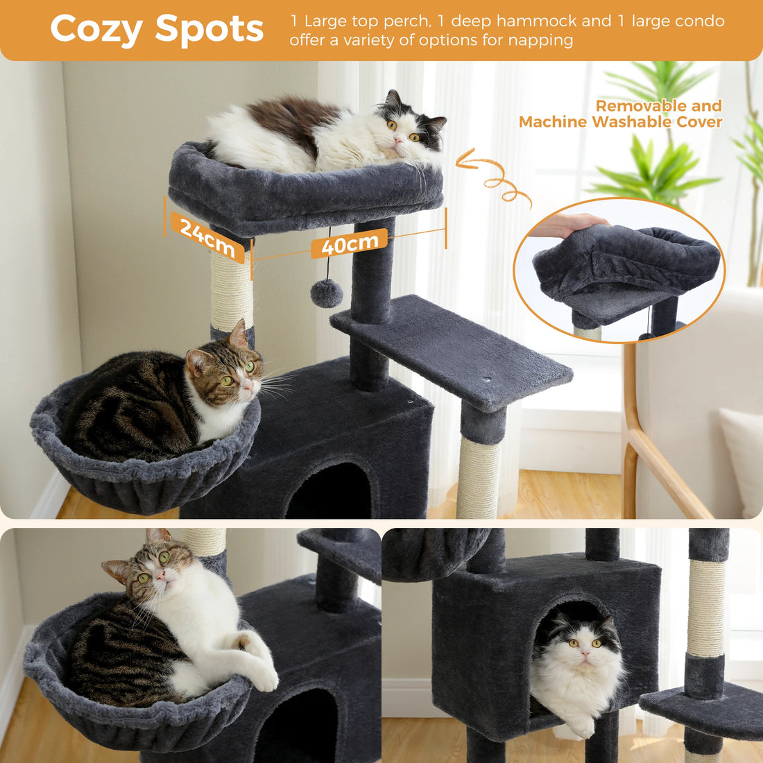 Arbre à chat 106 cm avec échelle et niches
