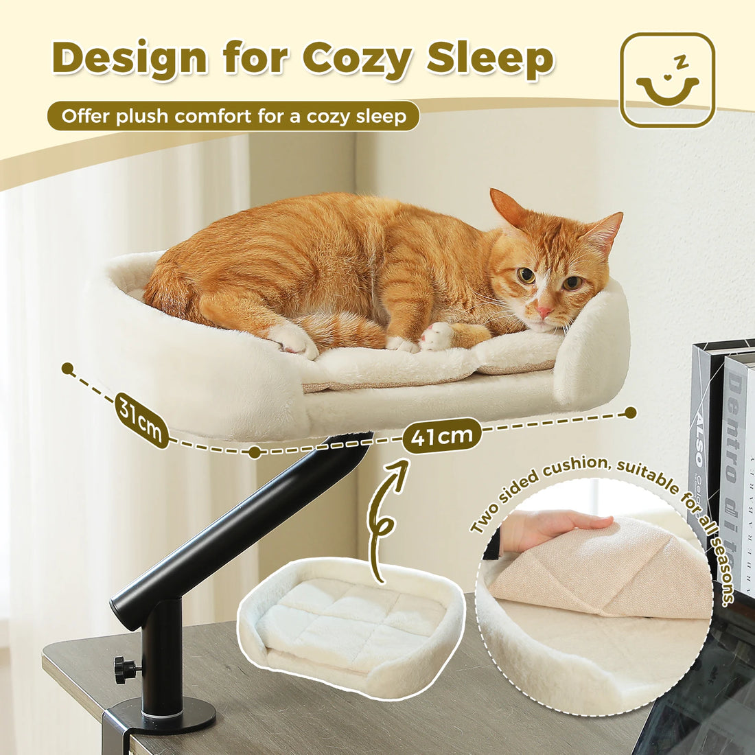 Panier de bureau pour chat en rotin