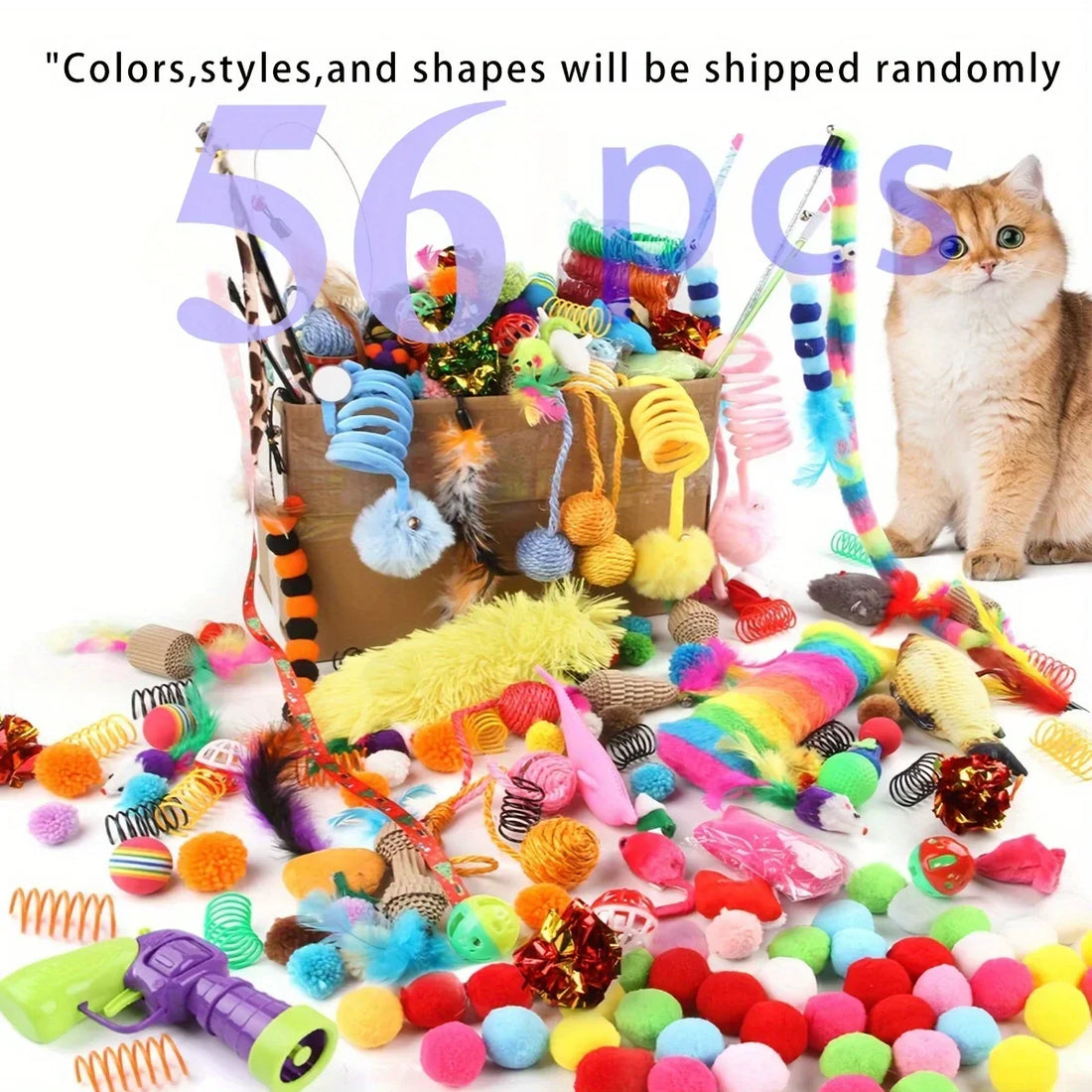 Pack de jouets pour chat, 14 à 56 pièces