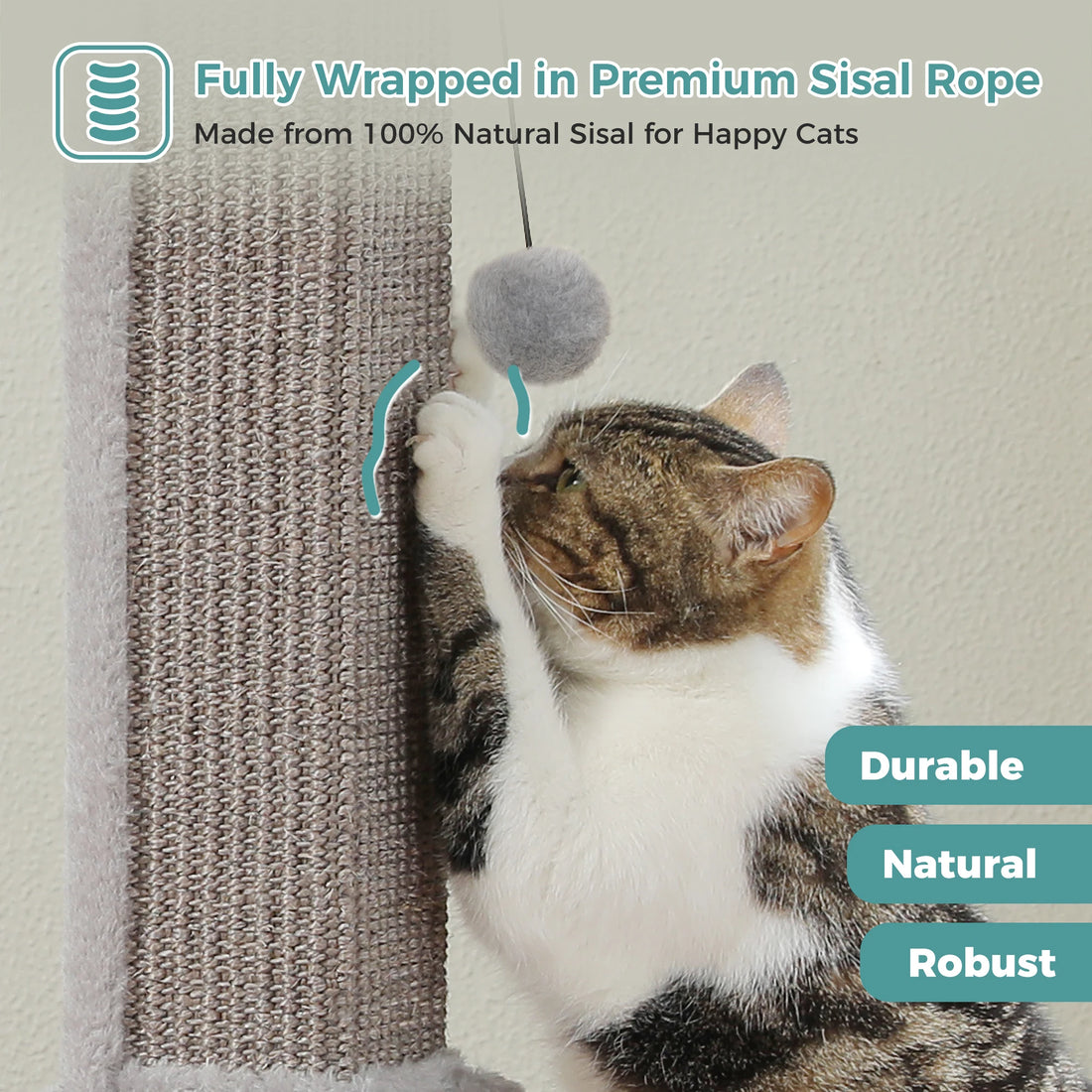 Tall Woven Sisal Cat Scratching Post