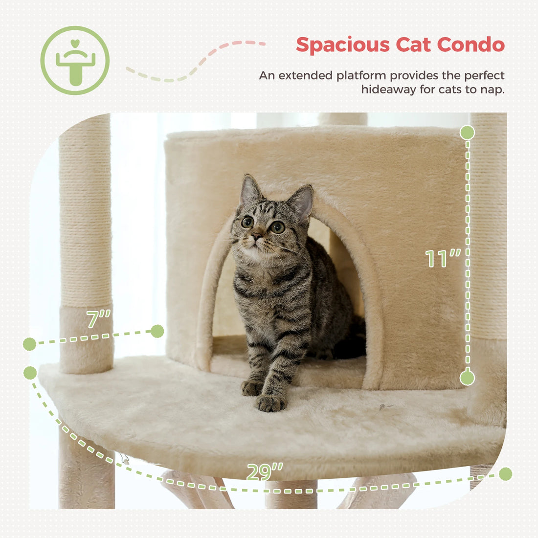 Arbre à chat télescopique multi-niveaux