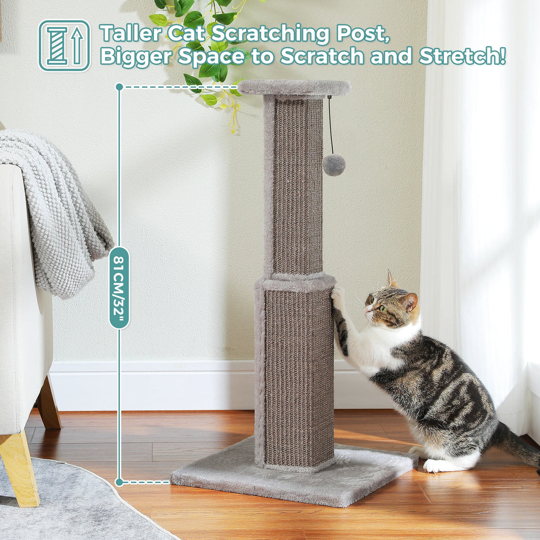 Tall Woven Sisal Cat Scratching Post