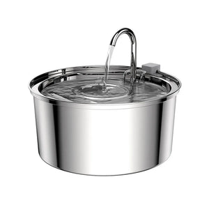 Stainless Steel Cat Water Fountain, 2.2L: Quiet & Filtered