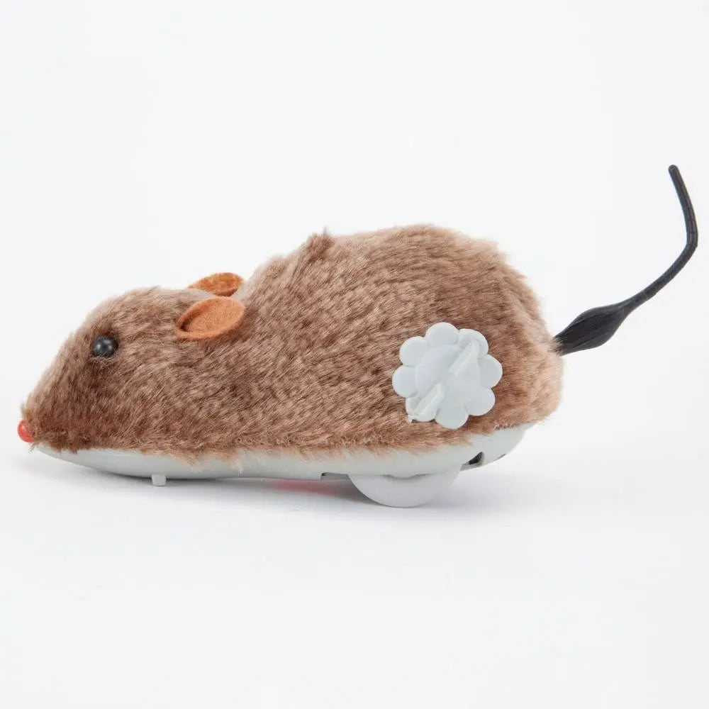 Souris à remonter pour chat en peluche