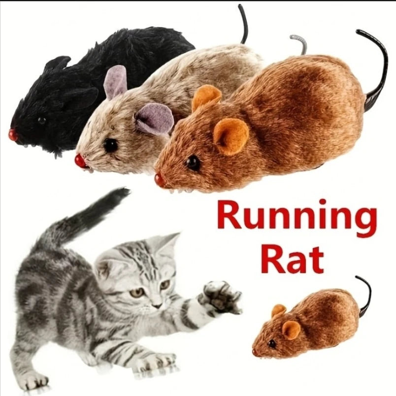Souris à remonter pour chat en peluche