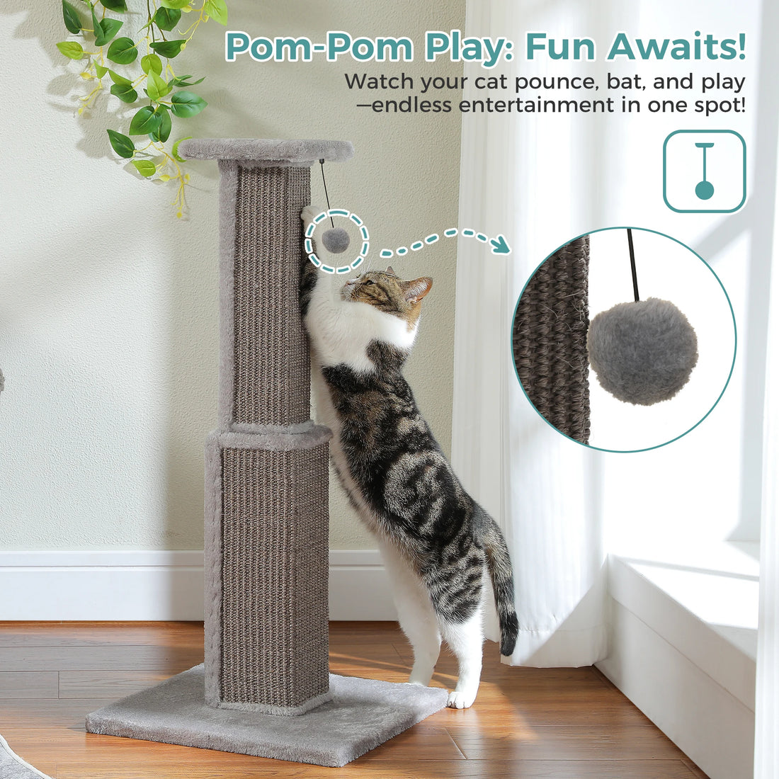 Tall Woven Sisal Cat Scratching Post