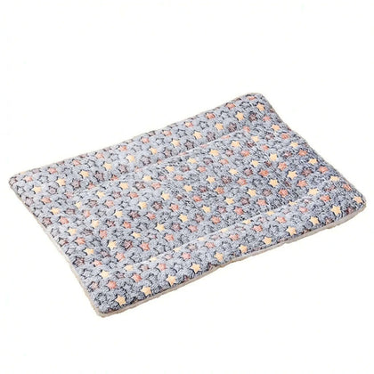 Tapis chaud pour chat à motif étoilé bleu