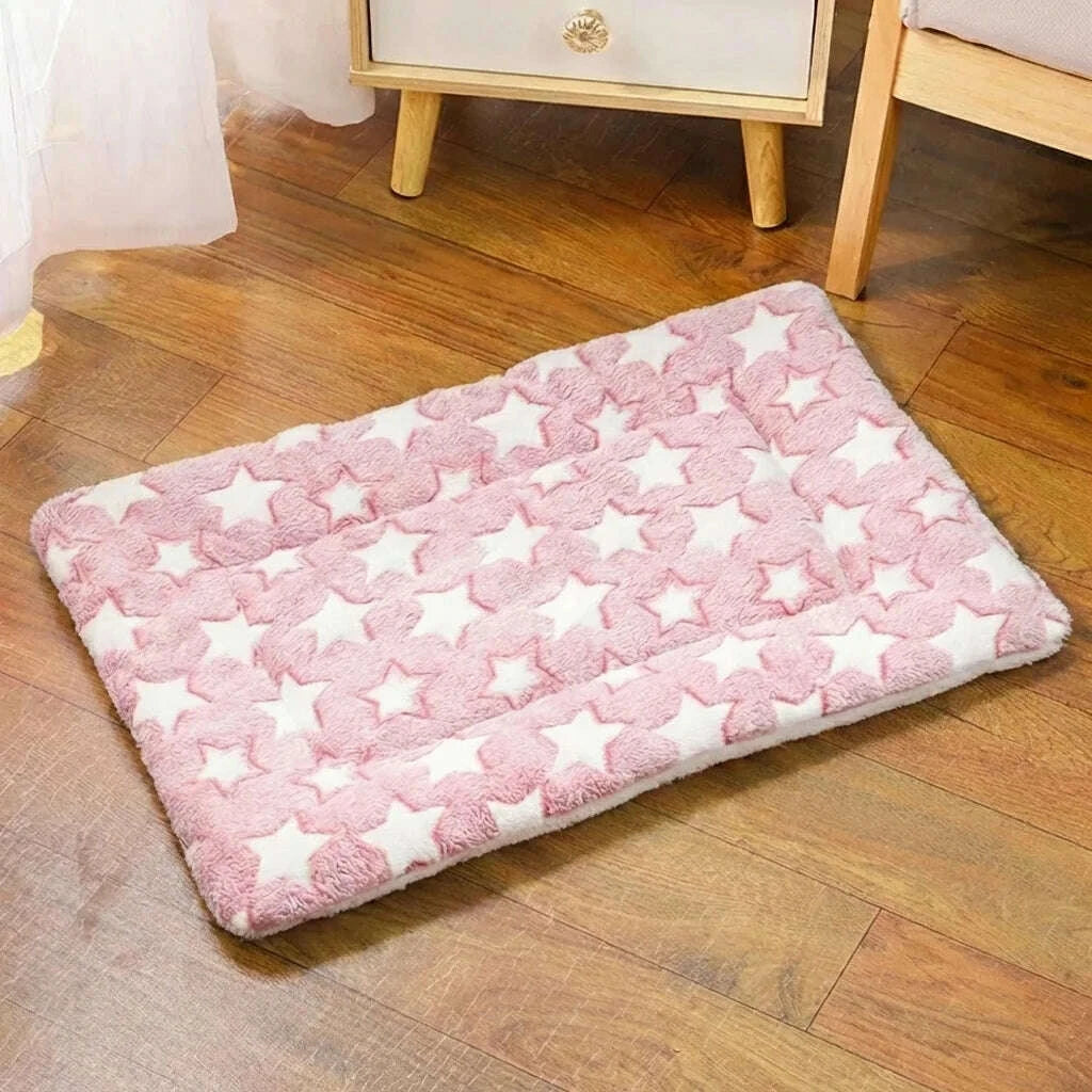 Tapis de sol pour chat à motif étoilé rose